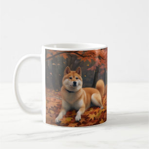Mug Shib Inu en automne Leaves automne Inspire