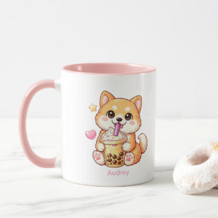 Mug Shiba Inu Mignon Buvant du Bubble Tea Unisexe