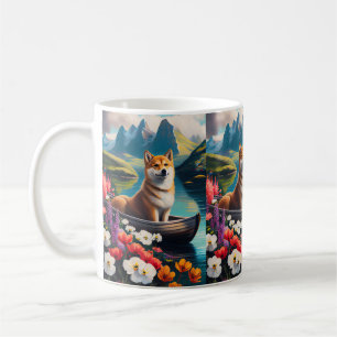 Mug Shiba Inu sur une pagaie : une aventure Pittoresqu