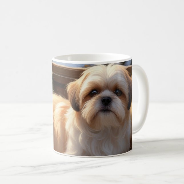 Mug Shih Tzu avec les lumières de Noël (Devant droit)