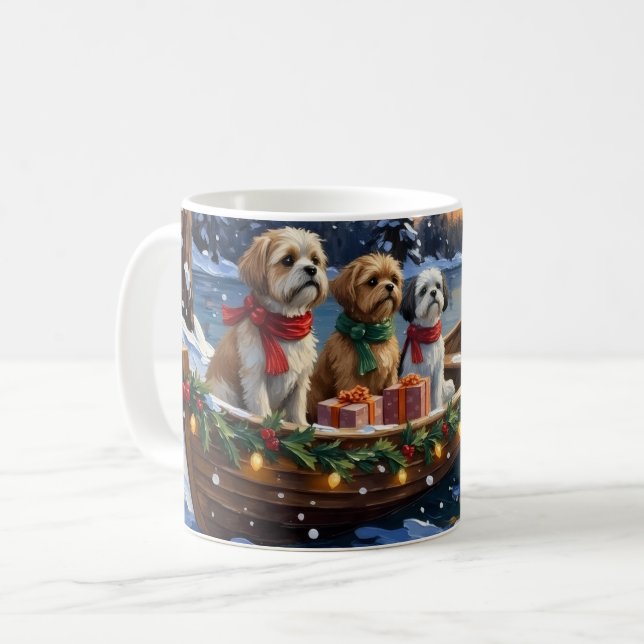 Mug Shih Tzu Christmas Boat Holiday (Devant gauche)
