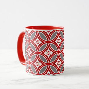 Mug Shippo avec le motif, le rouge, le blanc et le