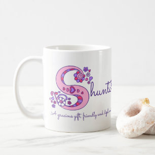Mug Shunta nom signifiant muscade monogramme S décorat