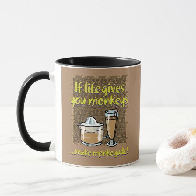 Mug Si la vie vous donne des singes Brown BG (Avec donut)
