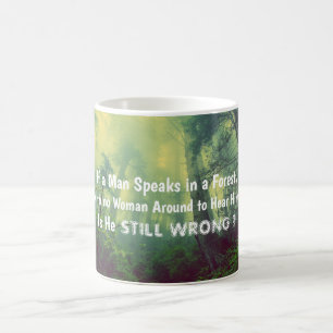 Mug Si Un Homme Parle Dans Une Forêt