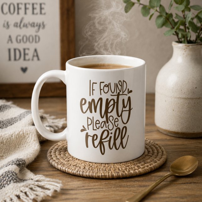 Mug Si vous le trouvez vide, veuillez le remplir (Créateur téléchargé)