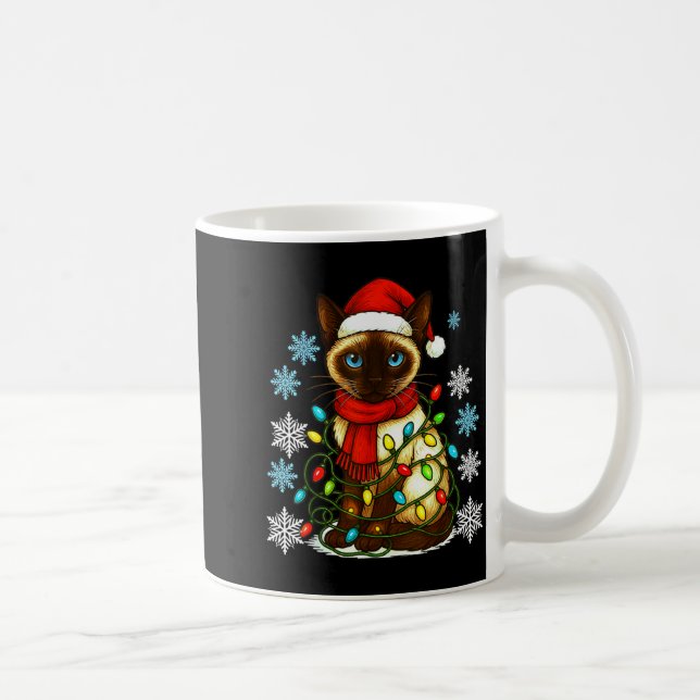 Mug Siamese Cat Cute Cat Lover Cat Xmas Holiday Santa  (Droite)