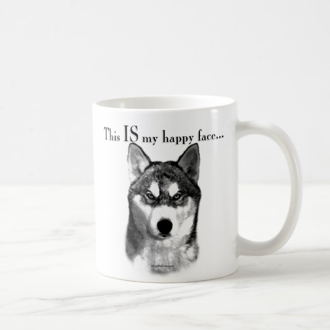 Mug Sibérie Husky Joyeux Visage (Droite)