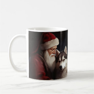 Mug Sibérien Husky avec Noël Festif du Père Noël