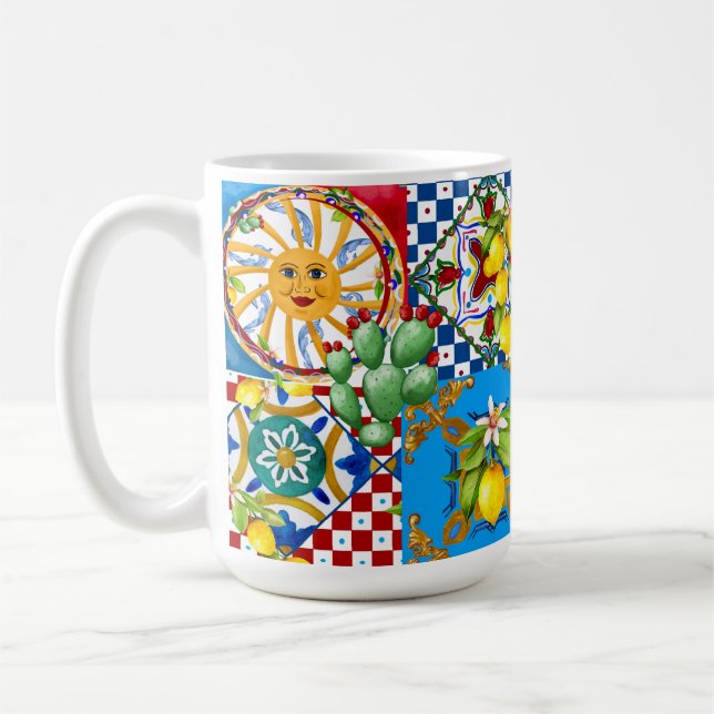 Mug Sicilian tiles,majolica,lemons  (Gauche)
