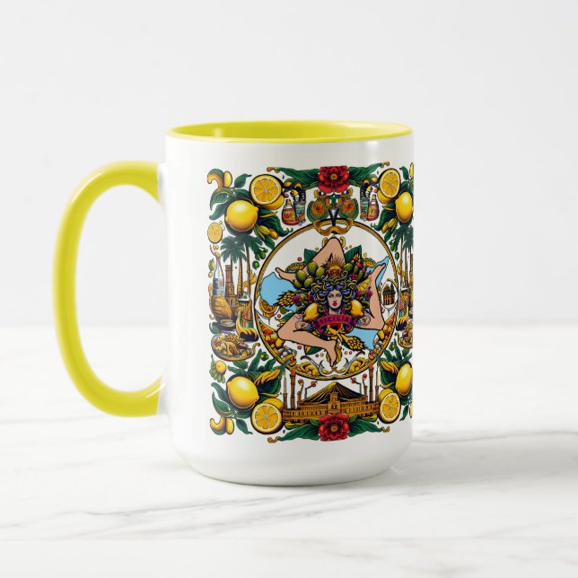 Mug Sicilian Trinacria Design  (Gauche)