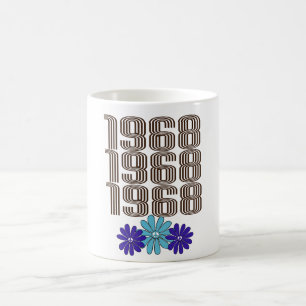 Mug Signal de paix Hippie Fleur Power 1968 Aqua Purple