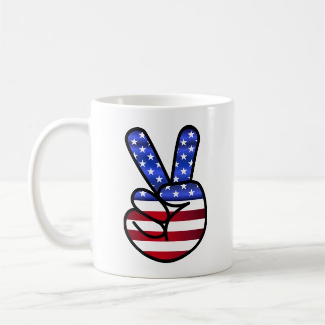 Mug Signal de paix/victoire américain (Gauche)