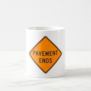 Mug Signal routier de fin de chaussée Avertissement de