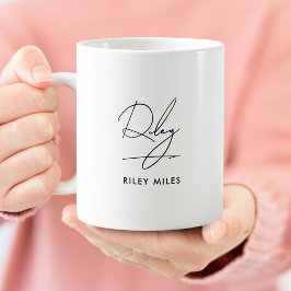 Mug Signature Monogramme Moderne Élégant Classique