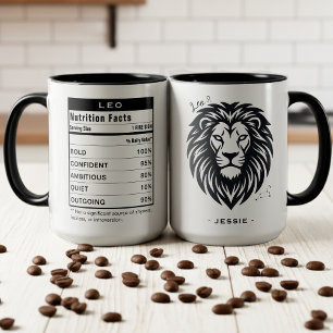 Mug Signe astrologique Lion Faits nutritionnels d'astr