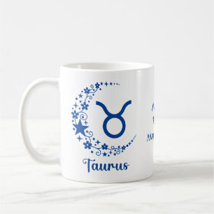 Mug Signe astrologique Taureau Anniversaire Bleu Blanc
