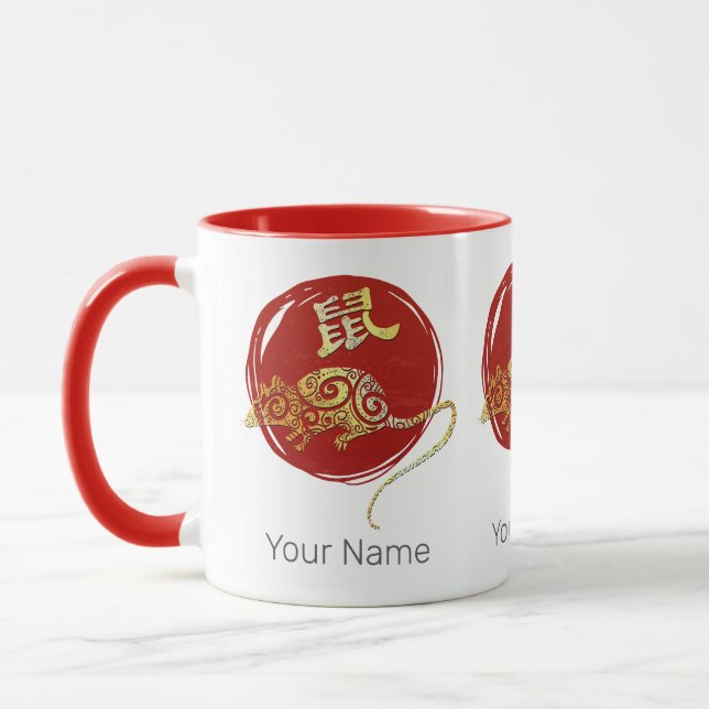 Mug Signe de constellation Zodiaque chinois de rat (Gauche)