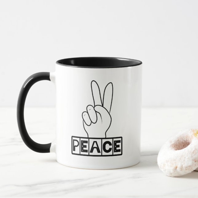 Mug Signe de paix (Avec donut)