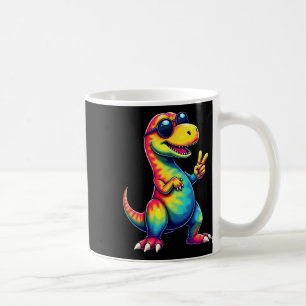 Mug Signe de paix dinosaure T-rex Tie Dye Hippie 