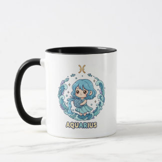 Mug Signe du zodiaque Verseau Kawaii Mignon