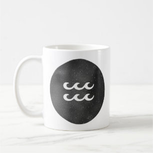 Mug Signe du zodiaque Verseau Noir et Blanc