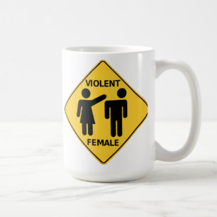 Mug Signe femelle violent de bande dessinée