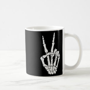Mug Signe Halloween effrayant Squelette de paix main