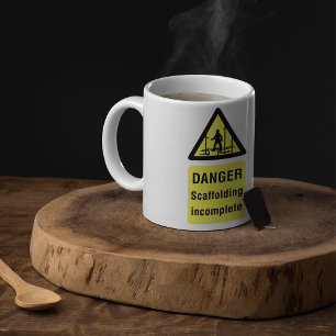 Mug Signe incomplet de l'échafaudage du danger