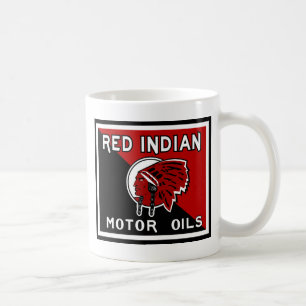 Mug Signe indien rouge de cru d'huiles de moteur