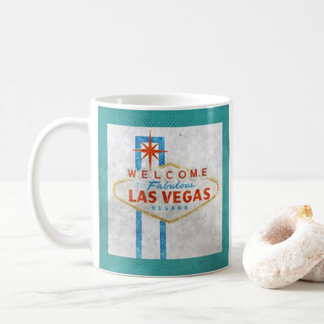 Mug signe vegas grunge (Avec donut)