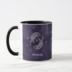 Mug SIGNE Zodiaque Poissons Aquarelle Boue personnalis