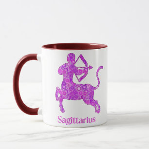 Mug Signe zodiaque pour Sagittarius dans Amethyst Purp