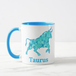 Mug Signe zodiaque pour Taurus dans les nuances de ble
