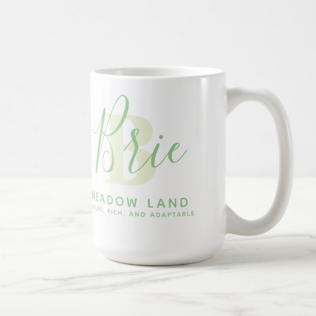 Mug Signification du nom de la brique et texte vert mo (Droite)