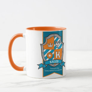 Mug Signification nommée turquoise orange de crête d