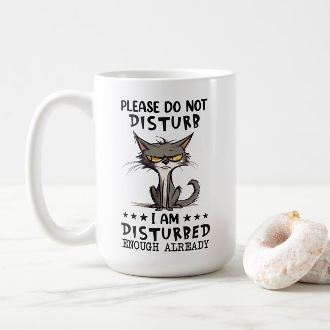 Mug S'Il Vous Plaît Ne Disturbe Pas Chat Sarcasm Funny (Avec donut)