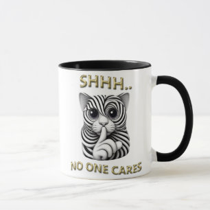 Mug Silence Whimsical Zebra-Striped Chats Jouer Gag