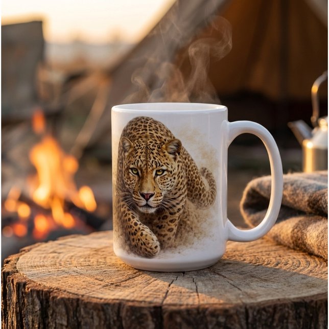 Mug Silent Stalker Leopard | African Wildlife Art (Créateur téléchargé)