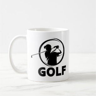 Mug Silhouette à aile de golf noir et blanc