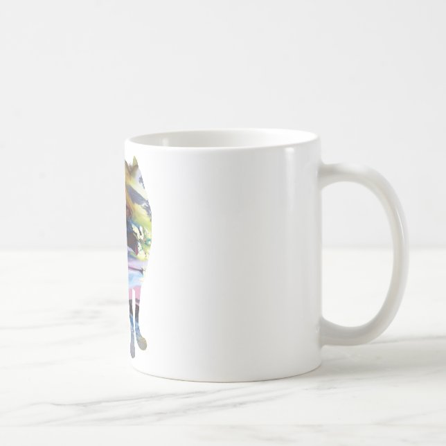 Mug Silhouette abstraite de loup (Droite)