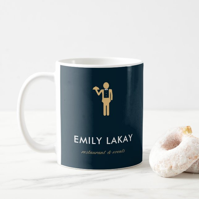 Mug Silhouette bleue beige (Avec donut)
