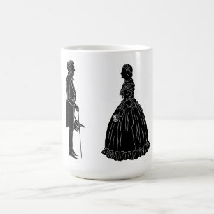 Mug silhouette d'abraham lincoln et de mary todd linco