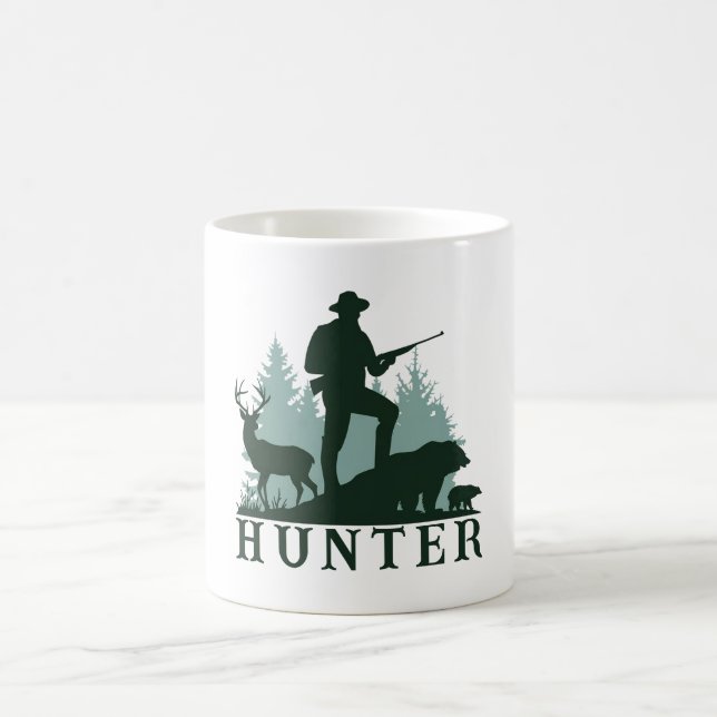 Mug Silhouette de chasseur rustique avec Musique sauva (Centre)