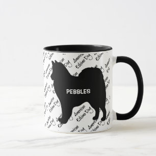 Mug Silhouette de chien Esquimau américain PERSONNALIS