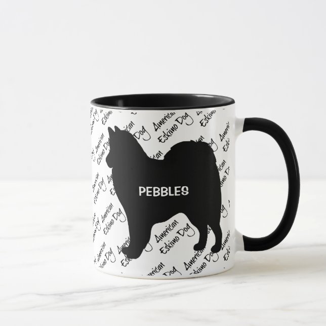 Mug Silhouette de chien Esquimau américain PERSONNALIS (Droite)
