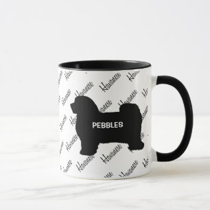Mug Silhouette de chien Havanais PERSONNALISÉ