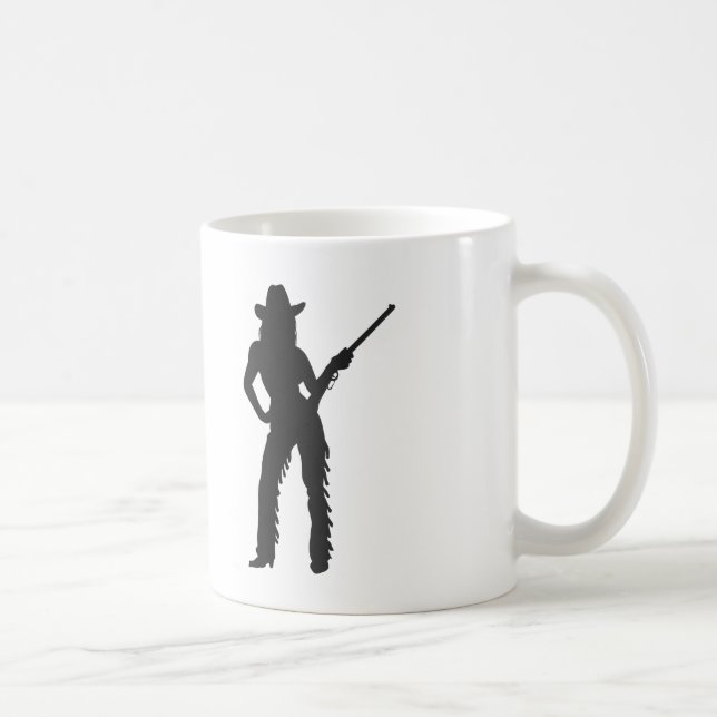 Mug Silhouette de cowgirl occidentale (Droite)