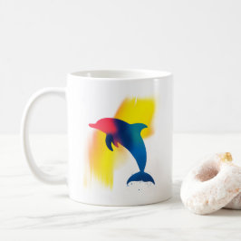 Mug Silhouette de dauphin de peinture à Spray minimali