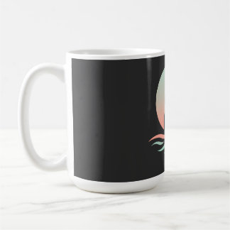 Mug Silhouette de femme sereine dans des vagues pastel